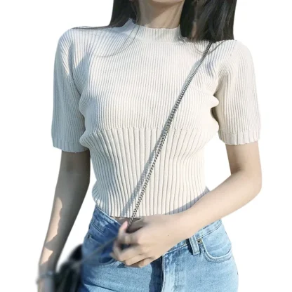 Knitted Casual Solid Color Shirts - Image 2