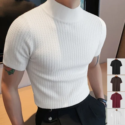 High Neck Solid Color Shirts - Image 2