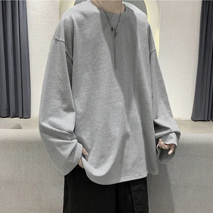 Oversized Long Sleeve Solid Color Shirts - Image 3