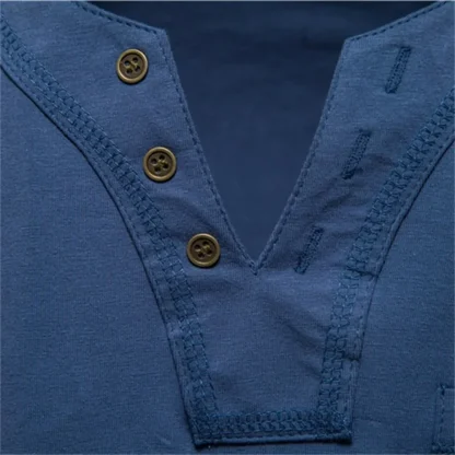 Button Neck Solid Color Shirts - Image 3
