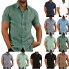 Men's Button-up Solid Color Shirts - Image 7