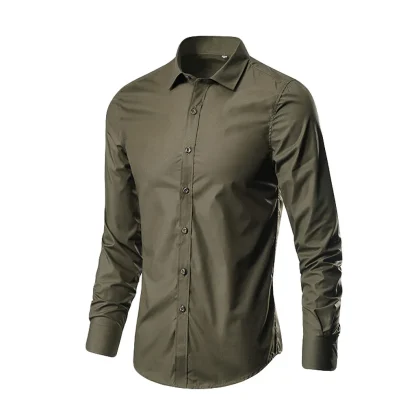 Polo Long Sleeve Solid Color Shirts - Image 2