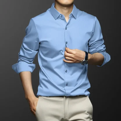 Soft Button-up Solid Color Shirts - Image 2