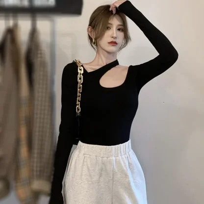 Asymmetrical Solid Color Shirts - Image 3