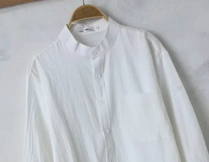 Men's Button Down Solid Color Shirt - Image 7