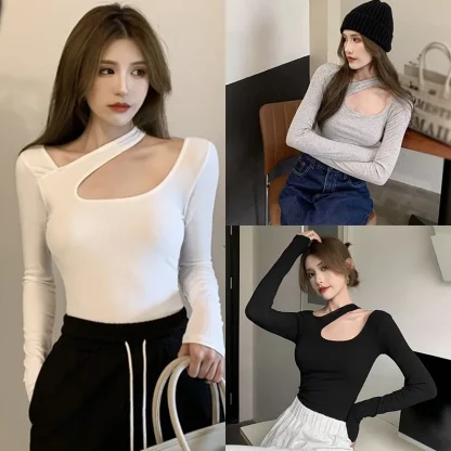 Asymmetrical Solid Color Shirts - Image 6