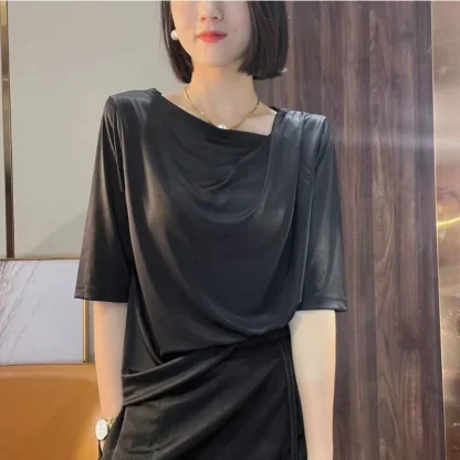 Elegant Soft Solid Color Shirt - Image 6