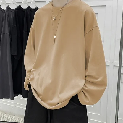 Oversized Long Sleeve Solid Color Shirts - Image 4