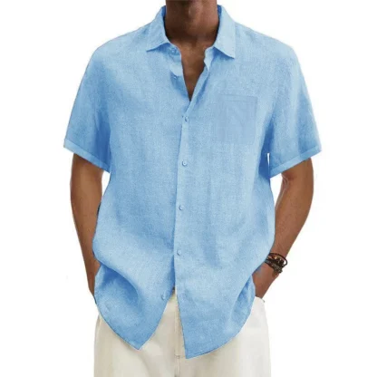 Pocket Polo Solid Color Shirt - Image 3