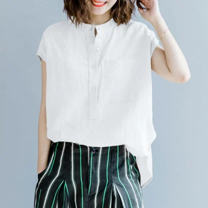 Loose Fit Solid Color Shirts - Image 3