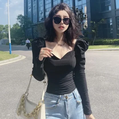 Chic Long Sleeve Solid Color Shirt