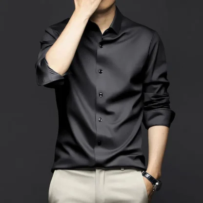 Soft Button-up Solid Color Shirts - Image 5