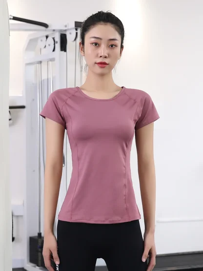 Crew Neck Solid Color Shirts - Image 2