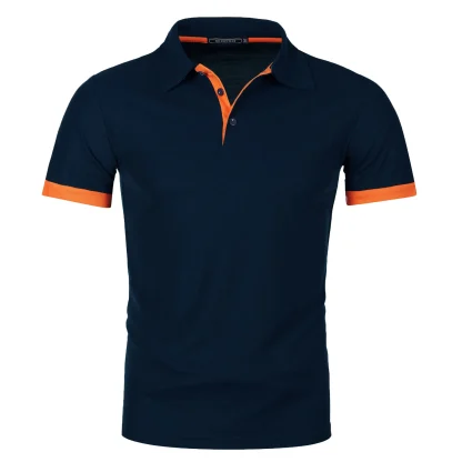 Short Sleeve Polo Solid Color Shirts - Image 3