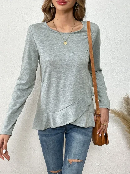 Casual Long Sleeve Solid Color Shirt