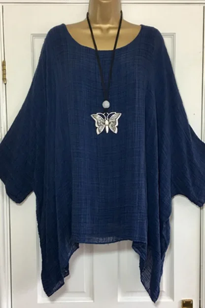 Oversized O-neck Solid Color Shirts - Image 6