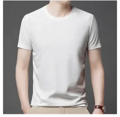 Knitted Round Neck Solid Color Shirts