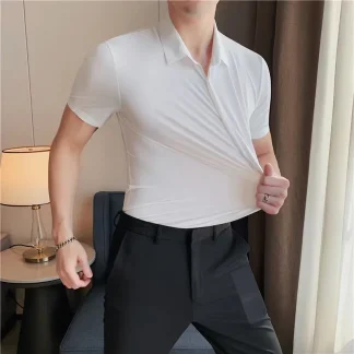 Stretchable Polo Solid Color Shirts