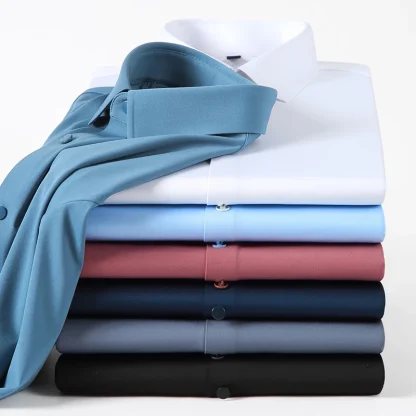 Seamless Elastic Solid Color Shirts - Image 6