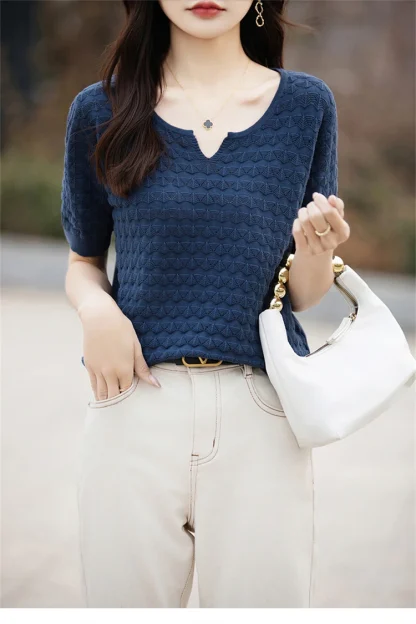 Soft Knitted Solid Color Shirts - Image 6