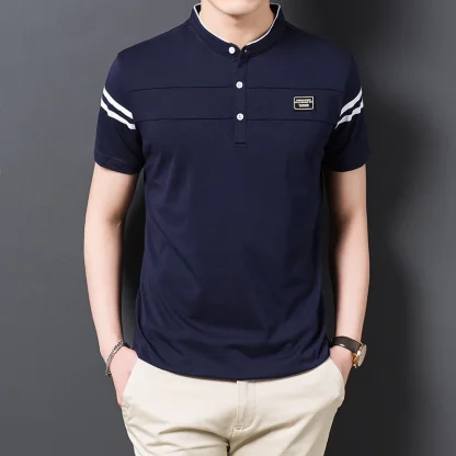 Short Sleeve Polo Solid Color Shirt - Image 4