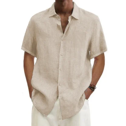 Pocket Polo Solid Color Shirt
