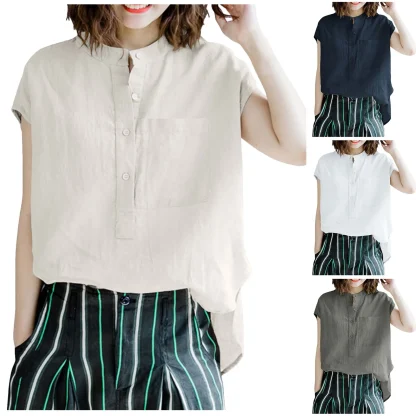 Loose Fit Solid Color Shirts - Image 5
