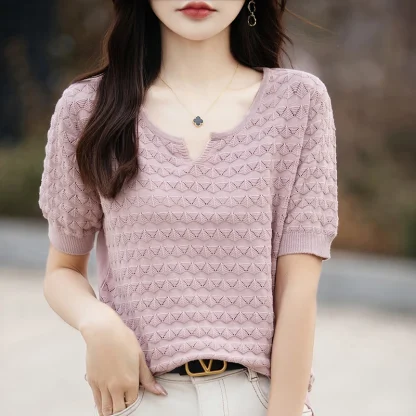 Soft Knitted Solid Color Shirts - Image 7