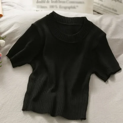 Knitted Casual Solid Color Shirts - Image 5